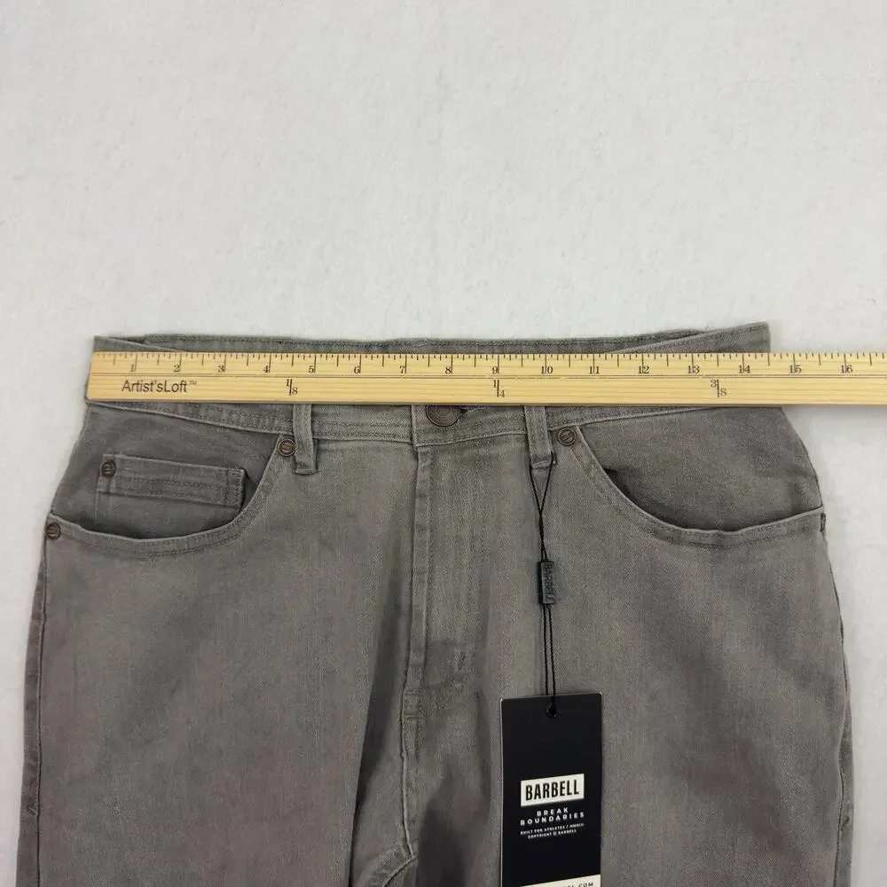 Barbell Apparel Jeans Mens Size 30 Gray Straight Athletic Fit 2.0 Stretch NWT